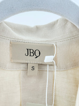 JBQ Cream buttom-down linen midi dress, S