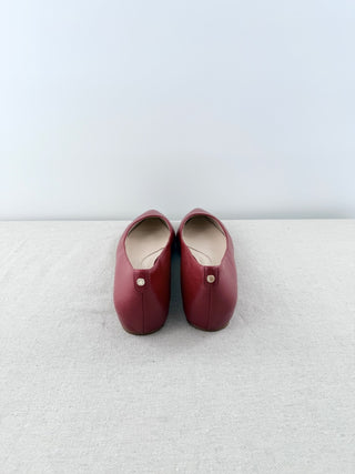 NWOT Cole Haan Brenna Skimmer Leather Pointed Toe Ballet Flats Red Women's US 9