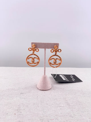 Chanel CC Infinity Knot Dangle Clip-On Earrings