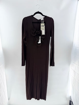 Magda Butrym Brown rosette applique maxi dress, 40