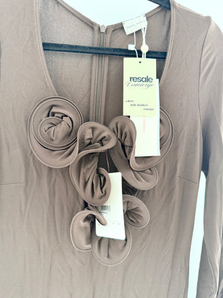Magda Butrym Brown rosette applique maxi dress, 40