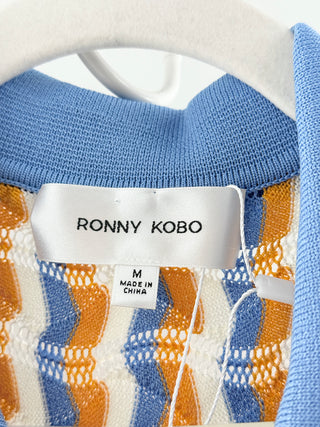 Ronny Kobo Striped polo knit maxi dress, M