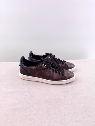 Louis Vuitton Frontrow Sneaker Monogram Patent Canvas Cacao Brown/Black White 36
