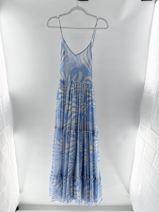Misa Blue printed tiered maxi dress, S