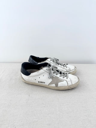 Golden Goose Superstar Leather Distressed Low Top Sneakers White Women's EU 39
