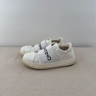 Valentino Logo Leather Low Top Slip On Sneakers White Unisex 7 men / 9 women