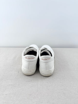 Valentino Logo Leather Low Top Slip On Sneakers White Unisex 7 men / 9 women