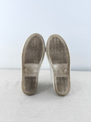 Valentino Logo Leather Low Top Slip On Sneakers White Unisex 7 men / 9 women
