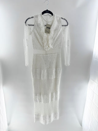Alexis lace ruffle layered maxi dress, XS