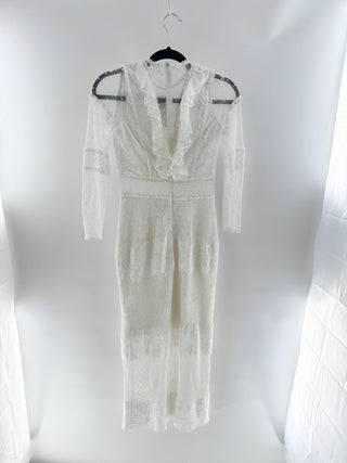 Alexis lace ruffle layered maxi dress, XS