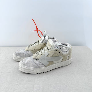 Off-White Suede Floating Arrow Low Top Sneaker Cream White Women's Size EU 39