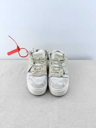 Off-White Suede Floating Arrow Low Top Sneaker Cream White Women's Size EU 39