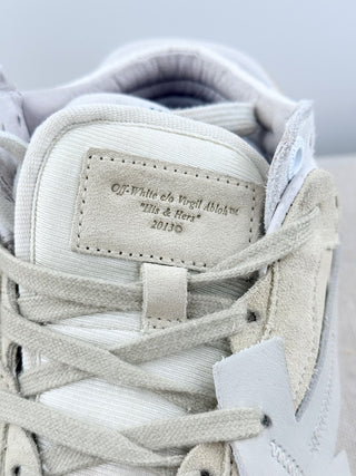 Off-White Suede Floating Arrow Low Top Sneaker Cream White Women's Size EU 39