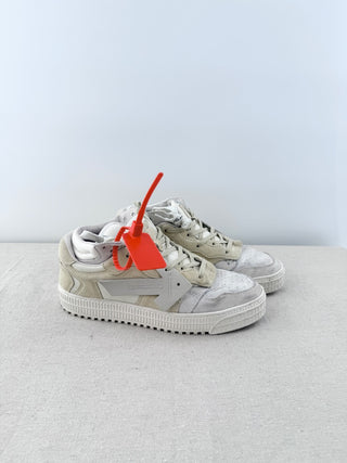 Off-White Suede Floating Arrow Low Top Sneaker Cream White Women's Size EU 39