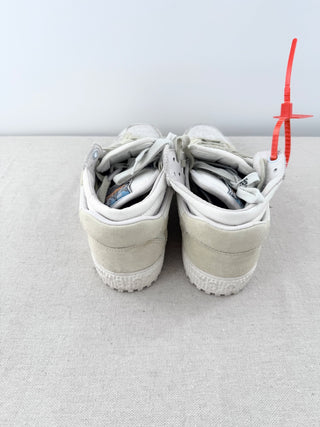 Off-White Suede Floating Arrow Low Top Sneaker Cream White Women's Size EU 39