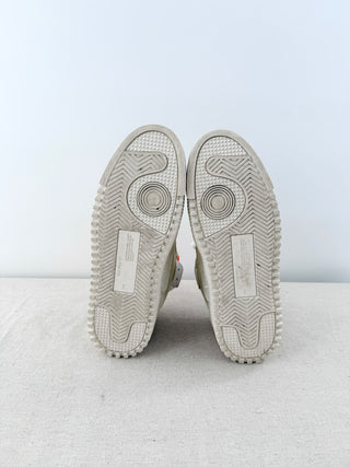 Off-White Suede Floating Arrow Low Top Sneaker Cream White Women's Size EU 39