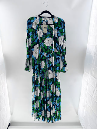 Diane von Furstenberg silk floral long dress, S