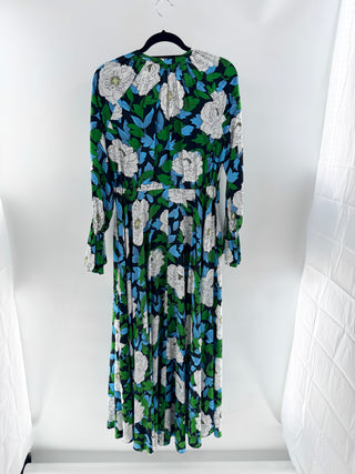 Diane von Furstenberg silk floral long dress, S
