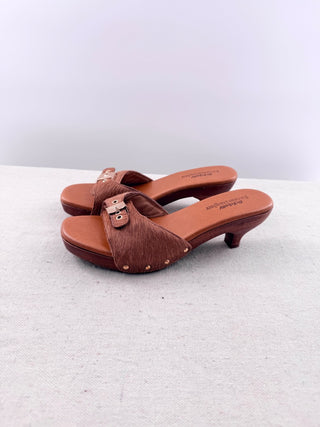 Dr. Scholl's x Favorite Daughter pony hair wooden slides, 8