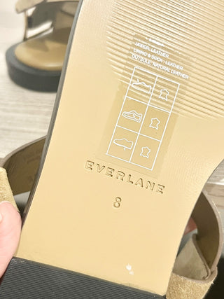 NWOT Everlane The City Crossover Suede Strappy Sandals Desert Tan Women's Size 8