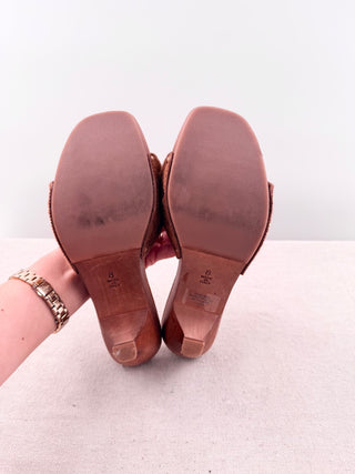 Dr. Scholl's x Favorite Daughter pony hair wooden slides, 8