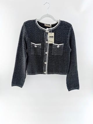 Paola Bernardi knit crop blazer jacket, M