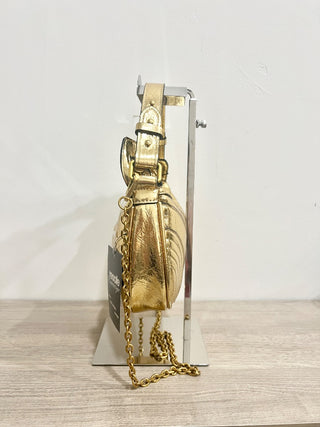 Zara metallic gold faux leather bag with chain