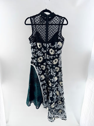 Self Portrait sleeveless crochet adn embroidered maxi dress, 6