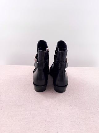 Ferragamo leather booties with gancini detail, 8