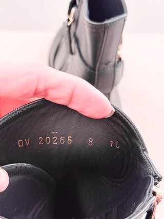 Ferragamo leather booties with gancini detail, 8