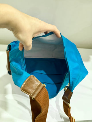 Longchamp le pliage nylon hobo bag with leather trim