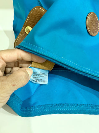 Longchamp le pliage nylon hobo bag with leather trim