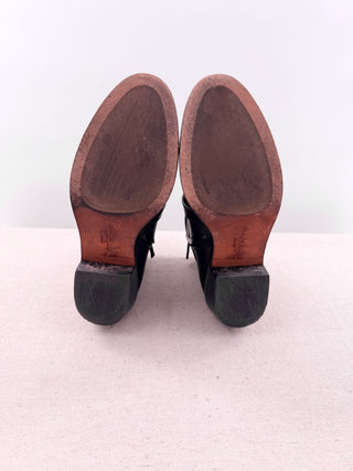 Ferragamo leather booties with gancini detail, 8