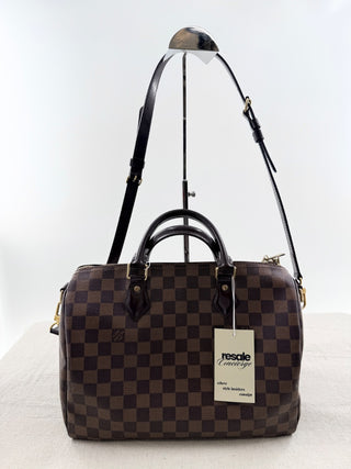 Louis Vuitton damier ebene speedy bag 30 bandoliere with strap, 30