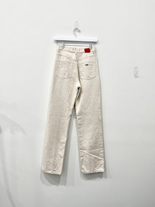 Made In Tomboy Erica Rigid High-Rise Straight-Leg Jeans Cream Women's Size 24