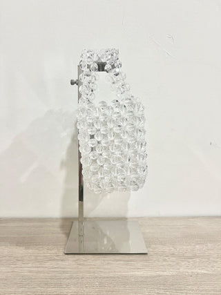 n.a. plastic beads acrylic top handle bag