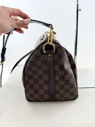 Louis Vuitton damier ebene speedy bag 30 bandoliere with strap, 30