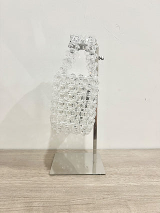 n.a. plastic beads acrylic top handle bag