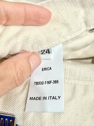 Made In Tomboy Erica Rigid High-Rise Straight-Leg Jeans Cream Women's Size 24