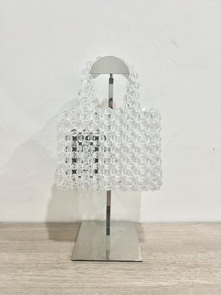 n.a. plastic beads acrylic top handle bag
