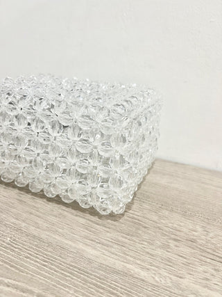 n.a. plastic beads acrylic top handle bag