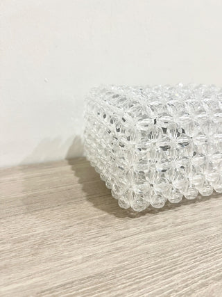 n.a. plastic beads acrylic top handle bag