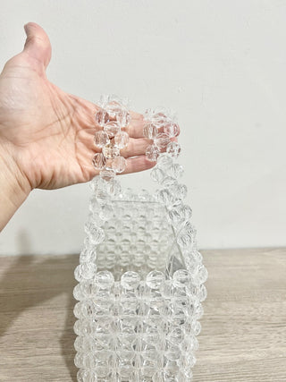 n.a. plastic beads acrylic top handle bag