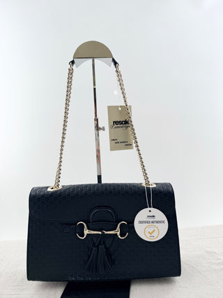 Gucci emily medium microguccissima embossed leather shoulder bag