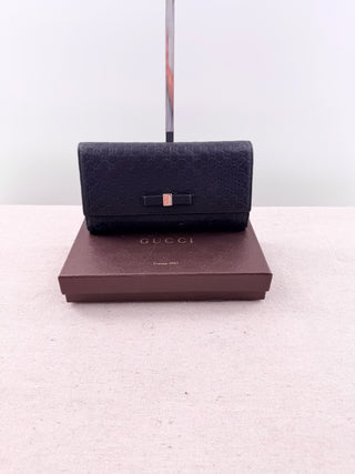 Gucci microgucissima bow continental leather wallet