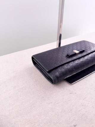 Gucci microgucissima bow continental leather wallet