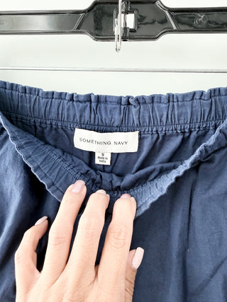 Something navy boho cotton set top and shorts, S