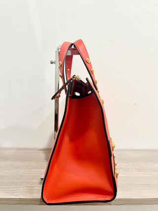 Versace leather tribute tote bag with strap