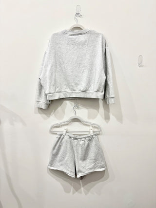 UCLA Sweat Set: Pullover Sweatshirt and Drawstring Shorts Gray Women's Size M