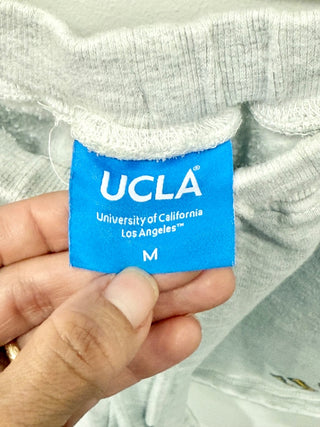UCLA Sweat Set: Pullover Sweatshirt and Drawstring Shorts Gray Women's Size M